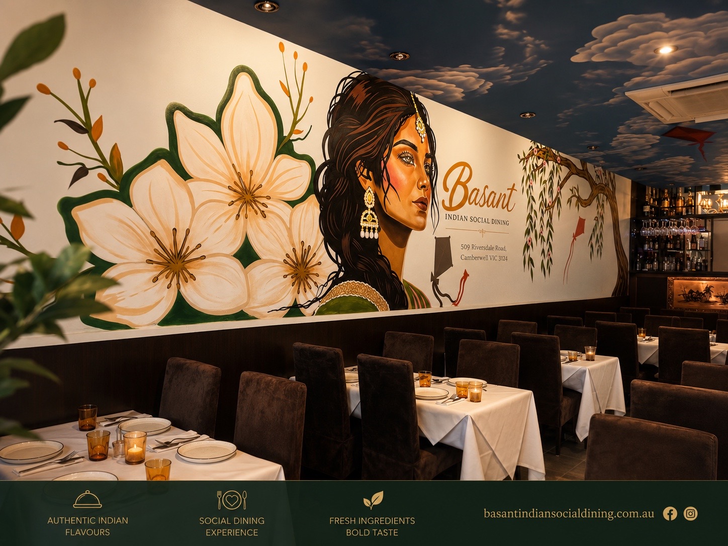 Every meal is a celebration at Basant Indian Social Dining. Experience bold flavours in a beautifully crafted setting.