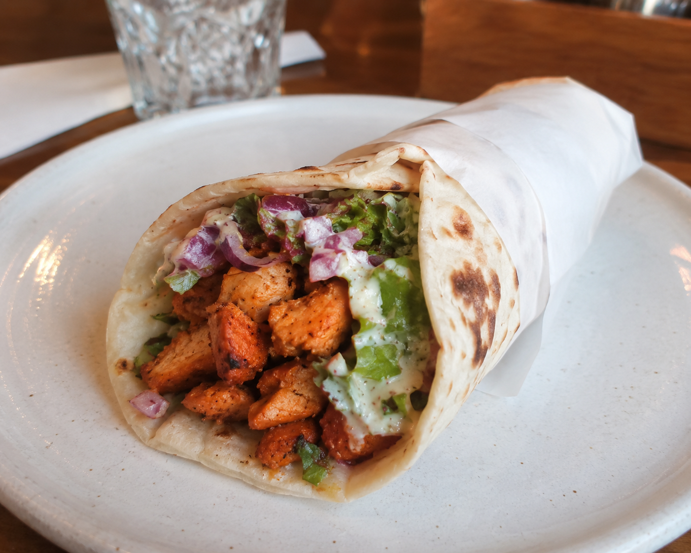 Tandoori chicken wrap